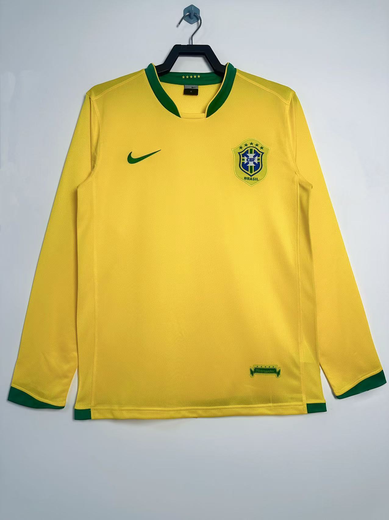 Brazil 2006 Home Retro Shirt - Long Sleeve