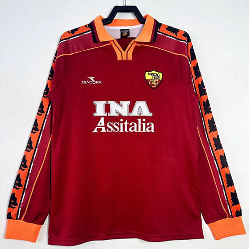 Roma 1998/99 Home Retro Shirt - Long Sleeve