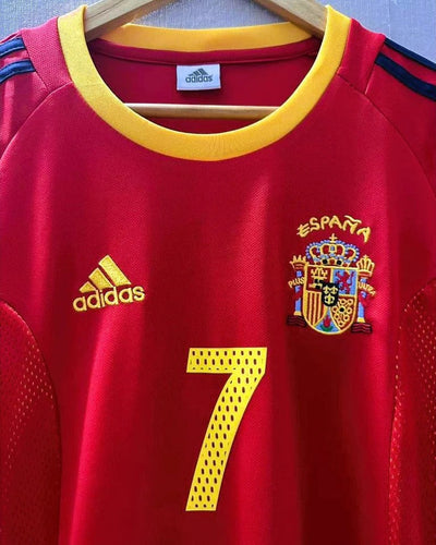 Spain 02/03 Home Retro Shirt - RAUL #7 (+Patches)
