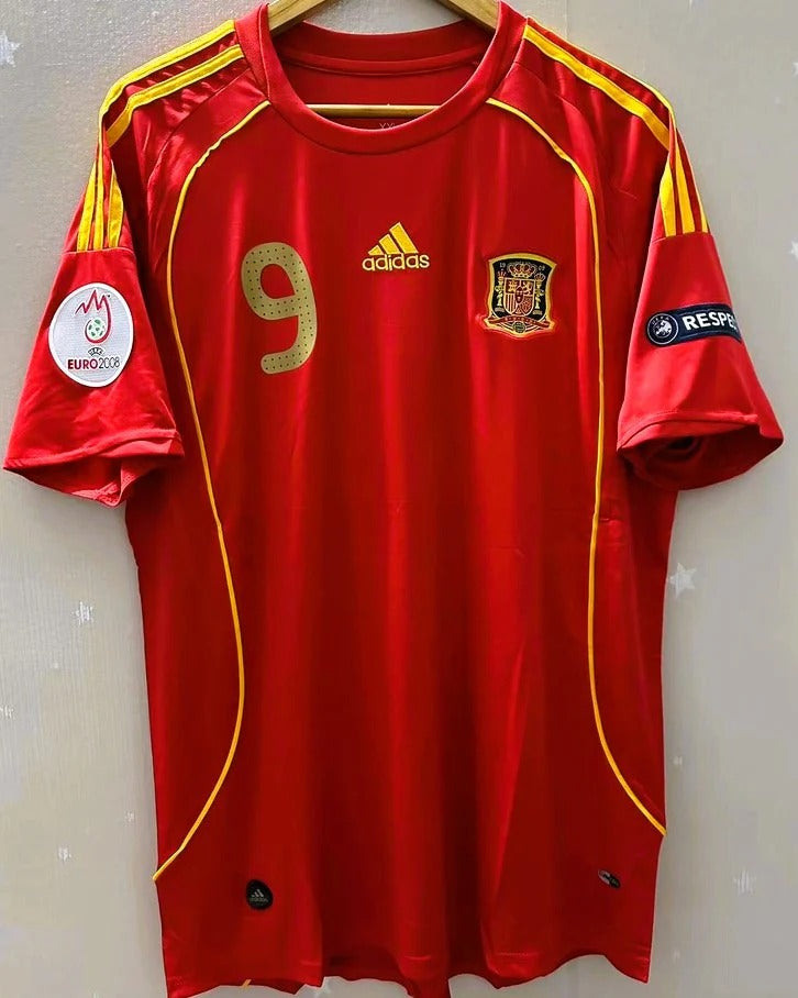 Spain 08/09 Home Retro Shirt - TORRES #9 (+Patches)
